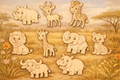 Laser Engraved Wood DIY Set – Safari Friends