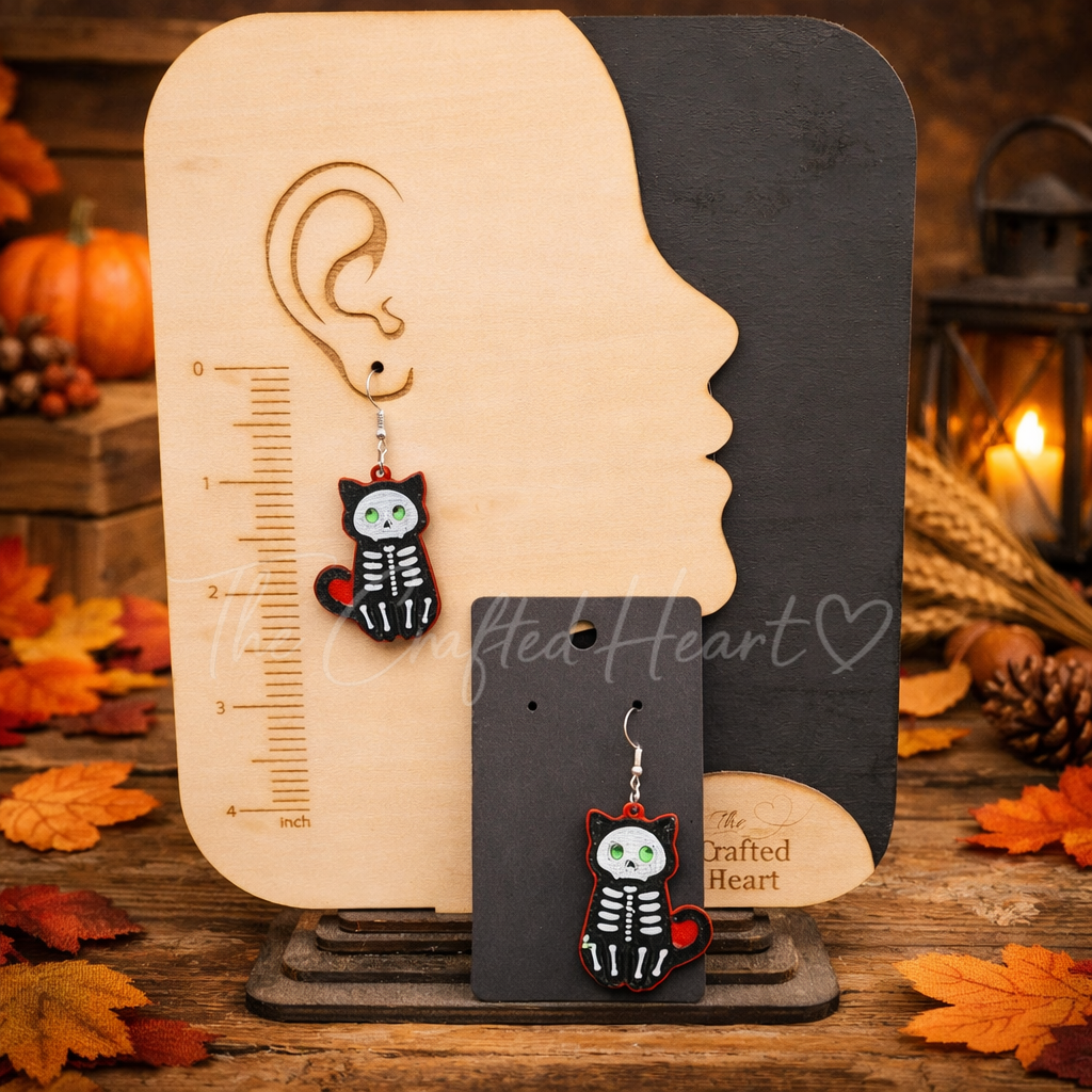 Skeletoncat Dangle Earrings