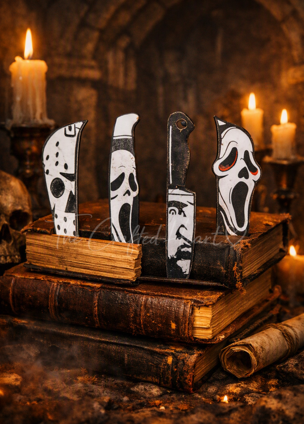 Horror Bookmark Set | 4-Pack Handmade Spooky Bookmarks